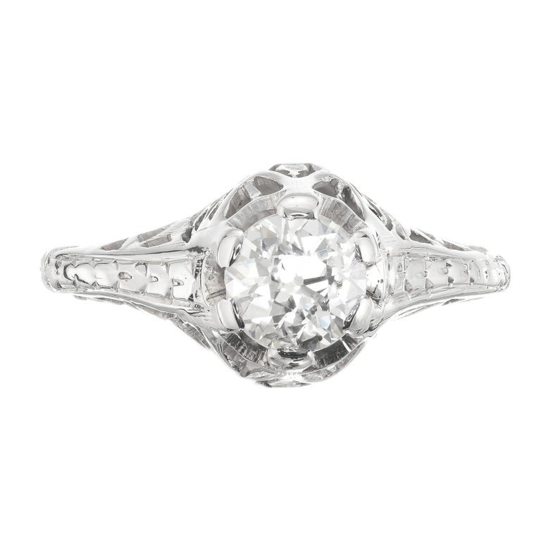 .50 Carat Old European Cut Diamond Art Deco Filigree Gold Engagement Ring – image 2
