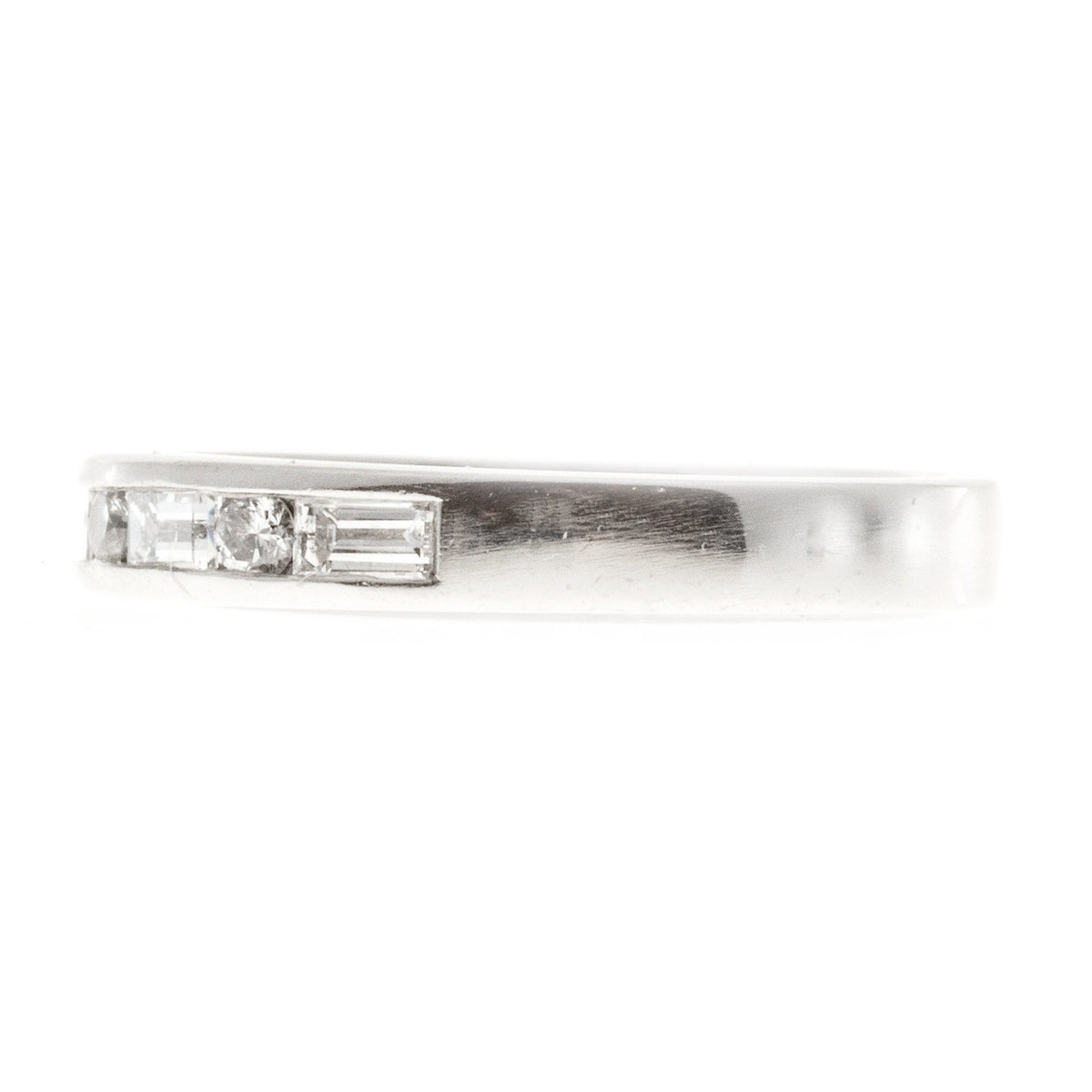 Vintage Platinum .40ct Baguette .09ct Full Round Channel Ring Diamond Band Ring – image 2