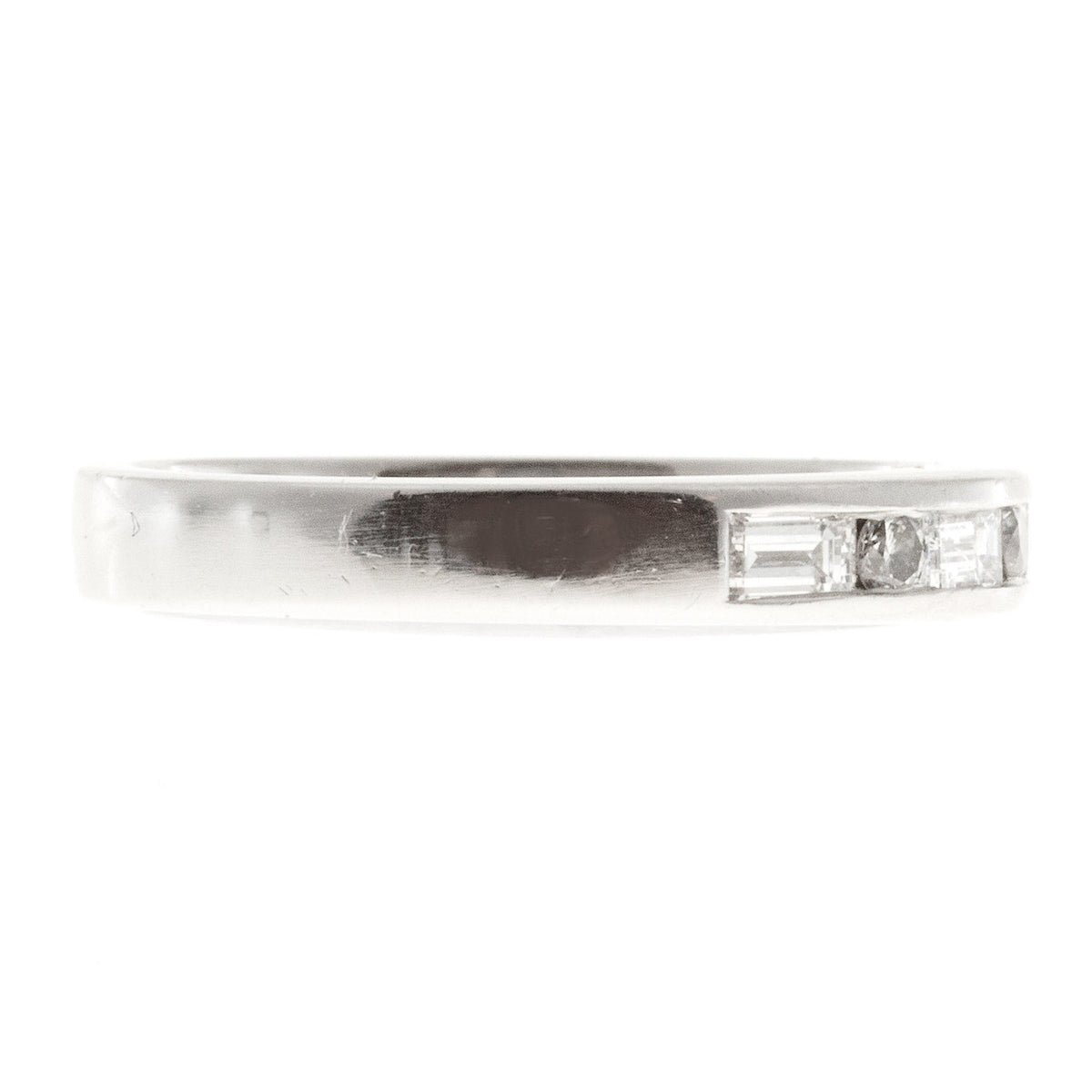 Vintage Platinum .40ct Baguette .09ct Full Round Channel Ring Diamond Band Ring – image 3