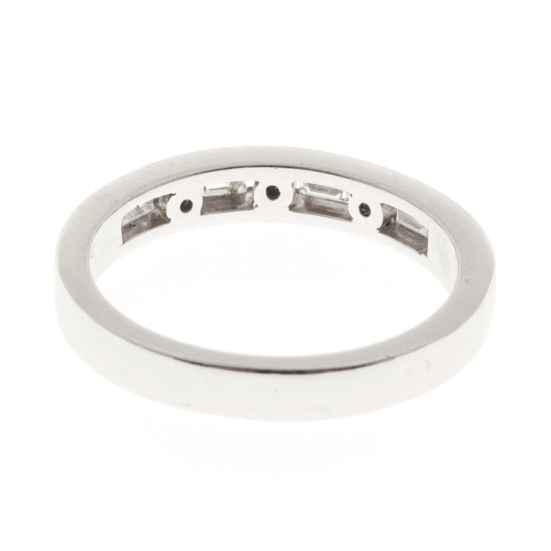 Vintage Platinum .40ct Baguette .09ct Full Round Channel Ring Diamond Band Ring – image 6