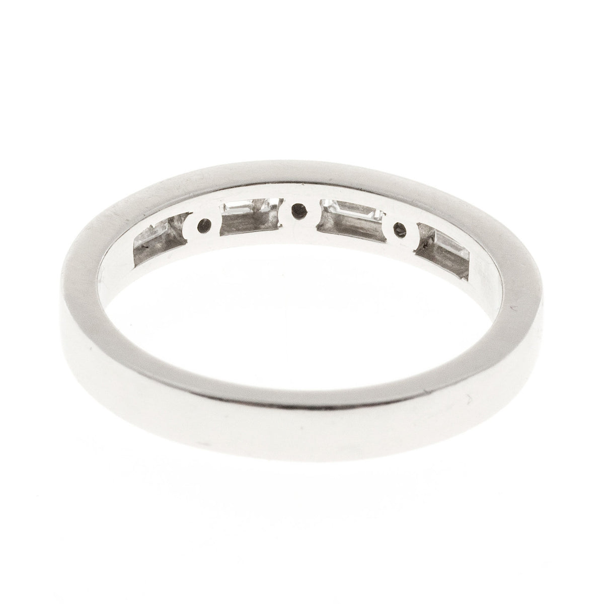 Vintage Platinum .40ct Baguette .09ct Full Round Channel Ring Diamond Band Ring – image 6