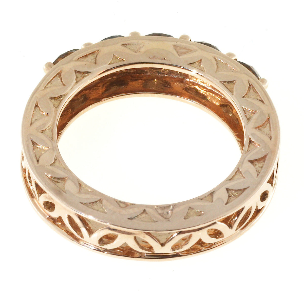 Vintage 5 Stone 1.00ct Natural Brown Diamond 14k Pink Gold Size 6 Ring – image 3