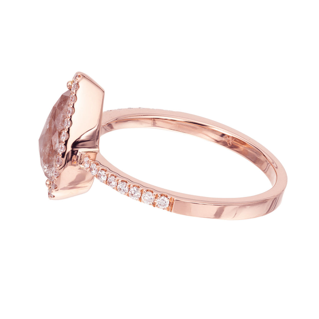 EGL 1.34 Carat Pear Diamond Halo Rose Gold Engagement Ring – image 6