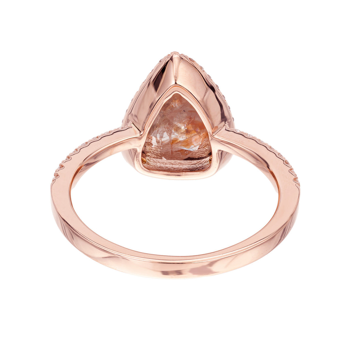 EGL 1.34 Carat Pear Diamond Halo Rose Gold Engagement Ring – image 8