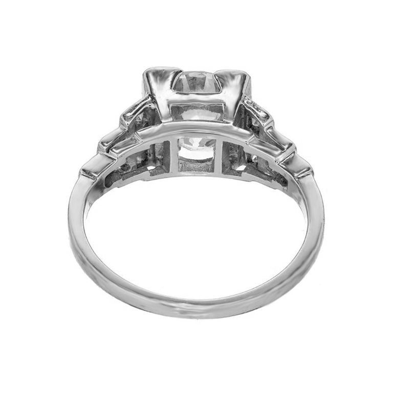 EGL Certified 2.07 Carat Diamond Art Deco Platinum Engagement Ring – image 5