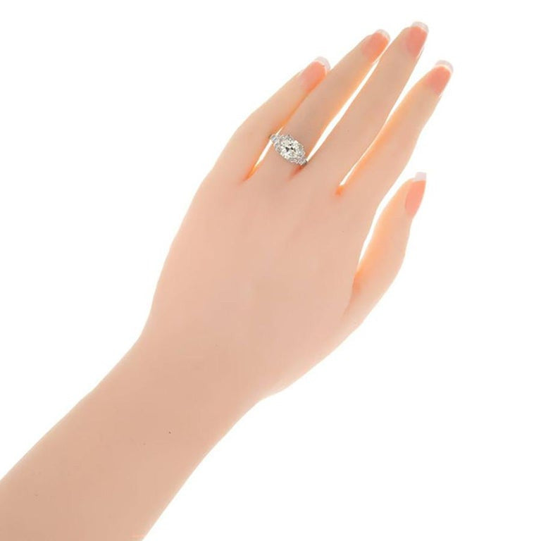 EGL Certified 2.07 Carat Diamond Art Deco Platinum Engagement Ring – image 4