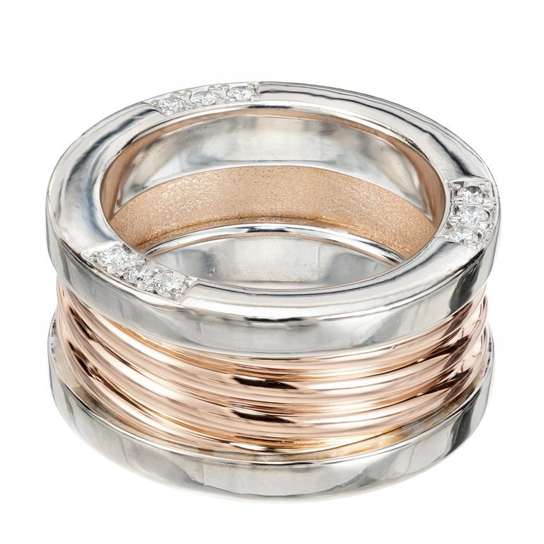 .45 Carat Diamond Rose White Gold Band Ring – image 3
