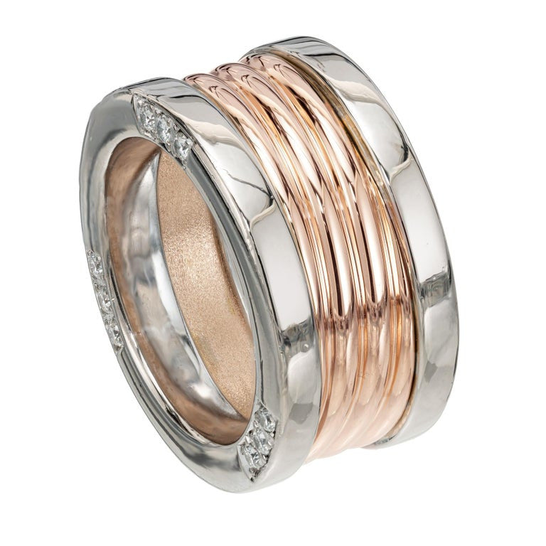 .45 Carat Diamond Rose White Gold Band Ring – image 4