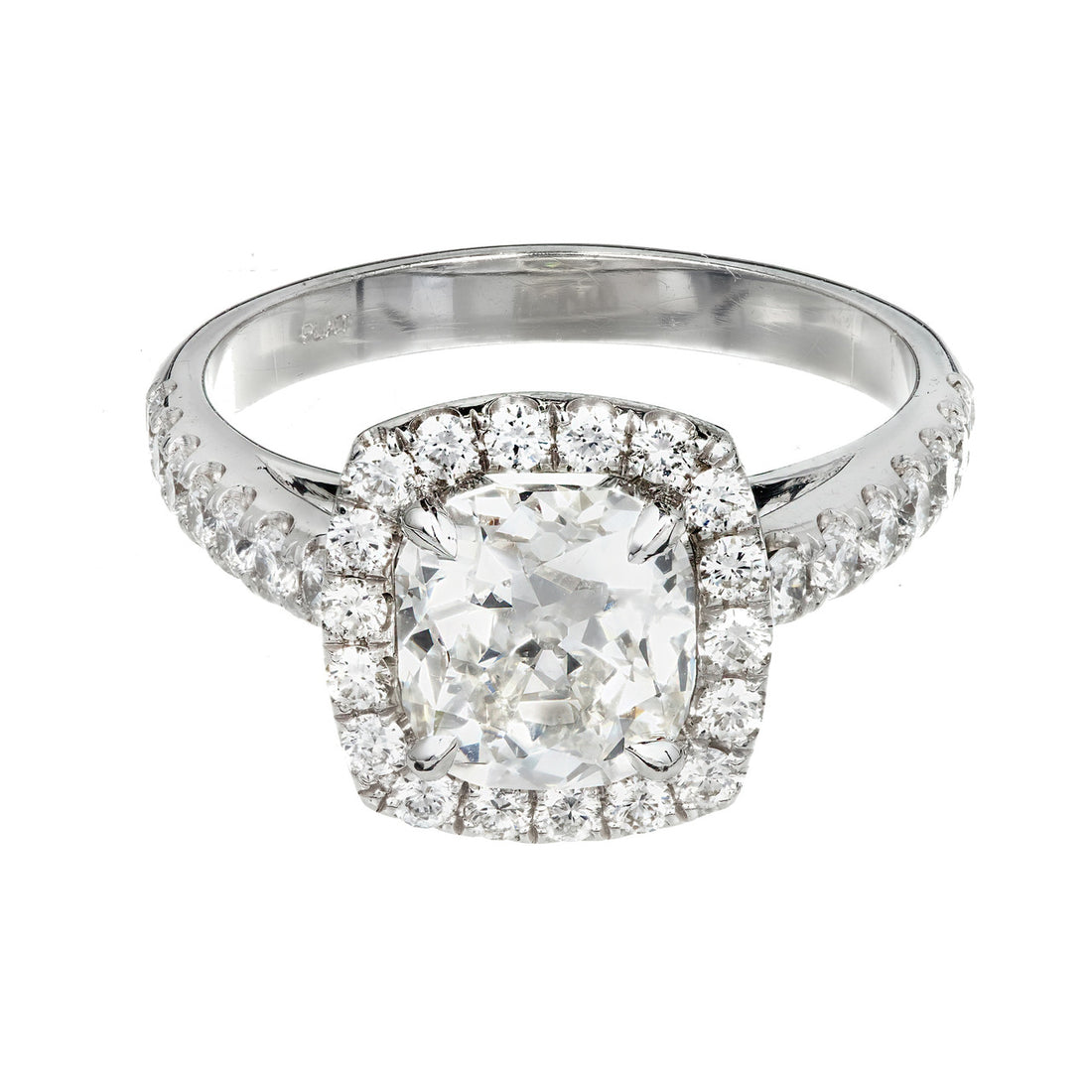 Peter Suchy GIA Certified 1.81 Carat Diamond Halo Platinum Engagement Ring – image 2