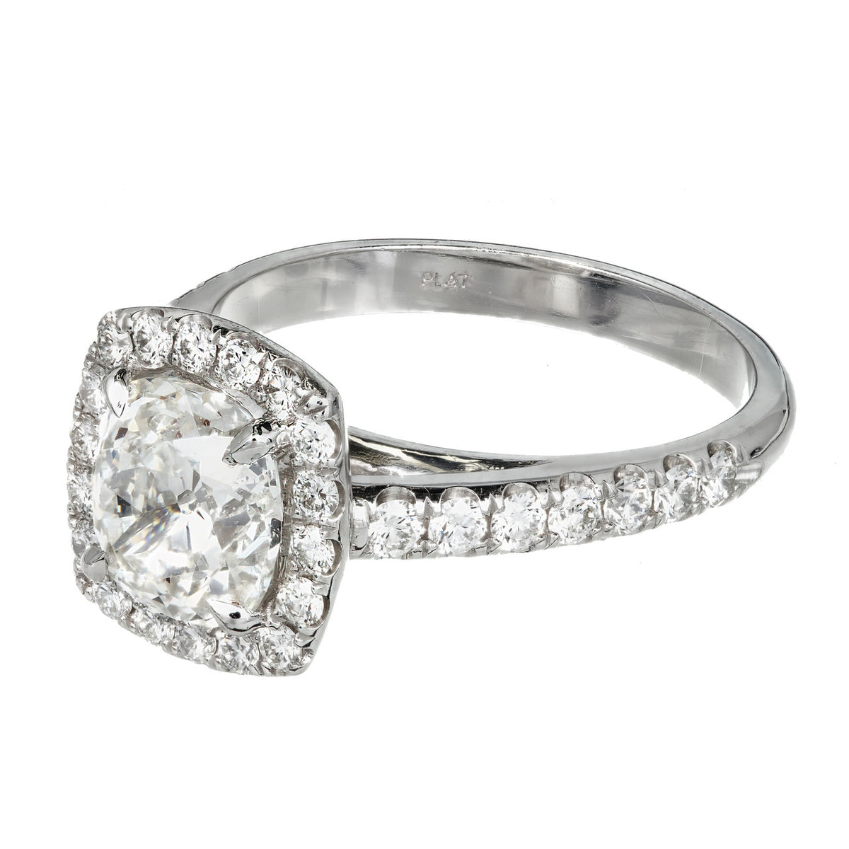 Peter Suchy GIA Certified 1.81 Carat Diamond Halo Platinum Engagement Ring – image 4