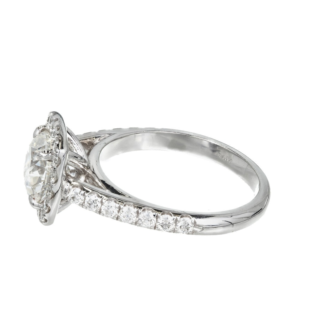 Peter Suchy GIA Certified 1.81 Carat Diamond Halo Platinum Engagement Ring – image 6