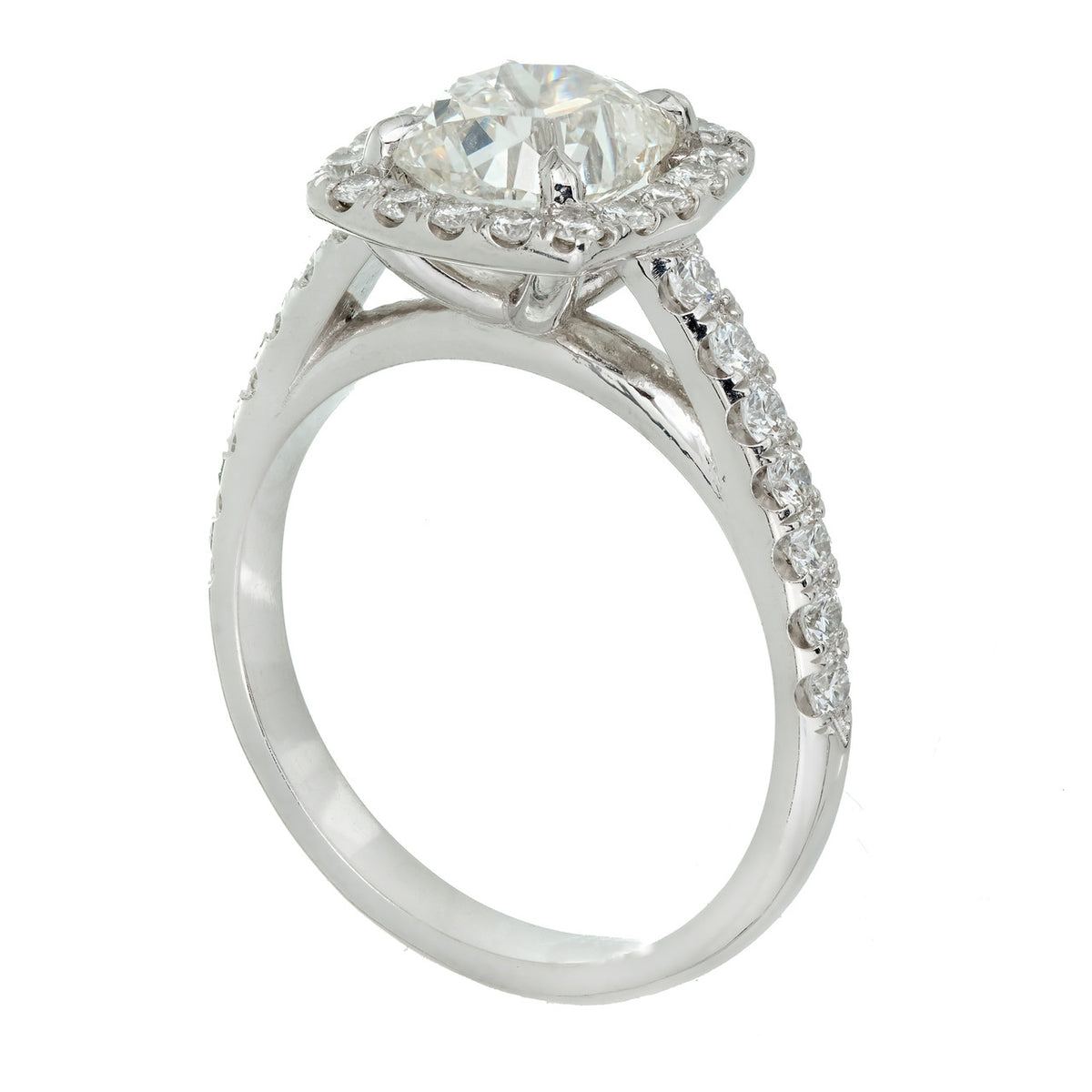 Peter Suchy GIA Certified 1.81 Carat Diamond Halo Platinum Engagement Ring – image 8