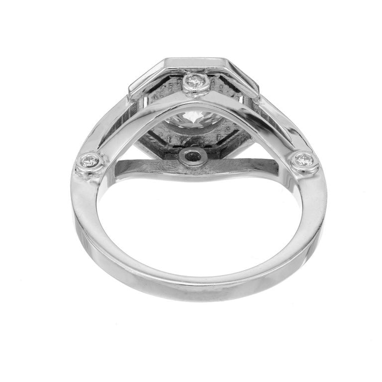 Peter Suchy 1.23 Carat Diamond Octagonal Halo Platinum Engagement Ring – image 6
