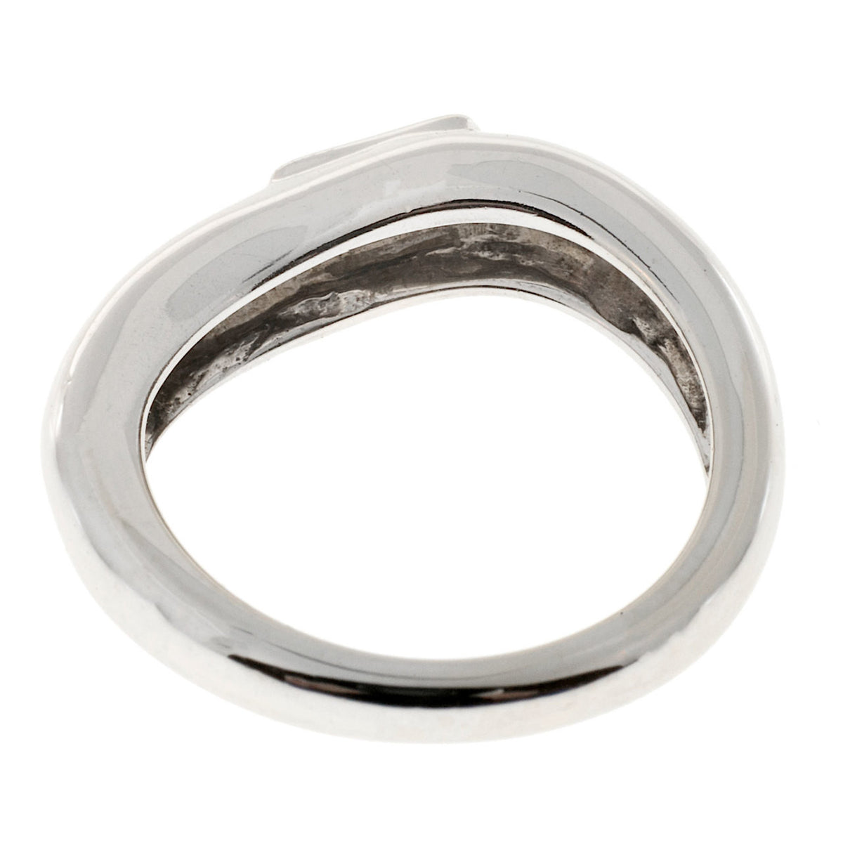 Vintage LG 18k White Gold Swirl .20ct Straight Baguette Diamond Ring – image 5