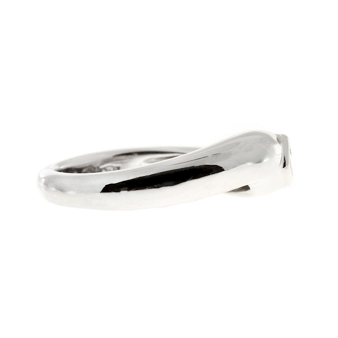 Vintage LG 18k White Gold Swirl .20ct Straight Baguette Diamond Ring – image 6