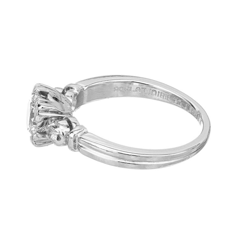 Vintage Engagement Ring 1953 Art Deco .63ct Transitional Diamond Platinum – image 8
