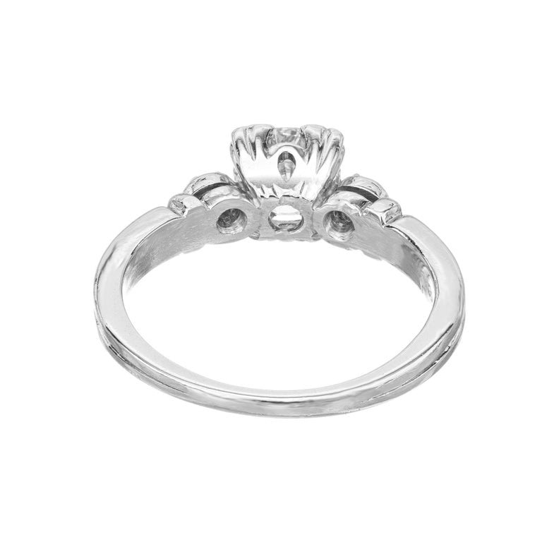 Vintage Engagement Ring 1953 Art Deco .63ct Transitional Diamond Platinum – image 7