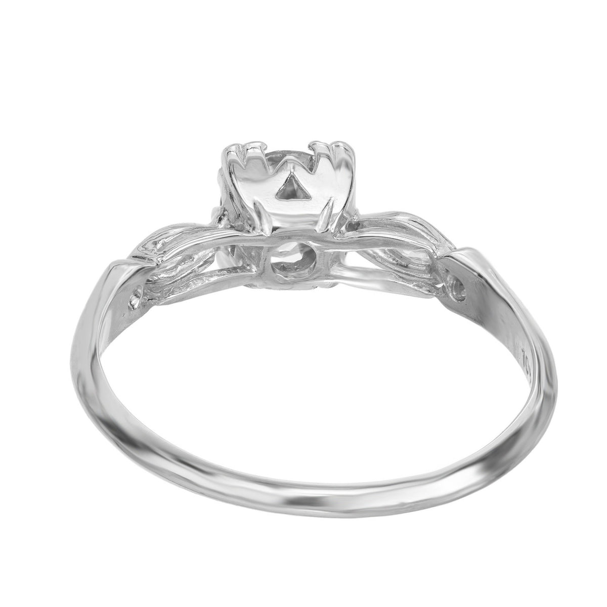 Art Deco Platinum Engagement Ring with 0.51ct Light Brown Diamond – image 4