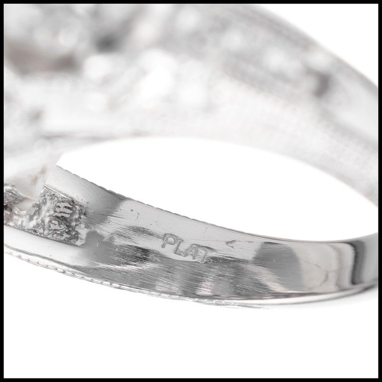 GIA Certified 2.19 Carat Brown Diamond Platinum Art Deco Engagement Ring – image 5