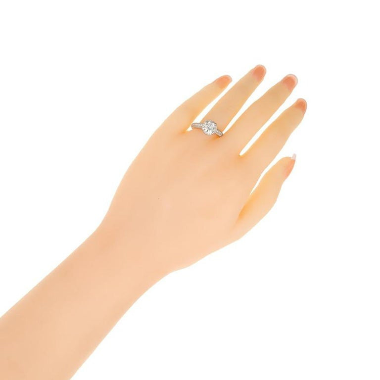 Peter Suchy GIA Certified 1.22 Carat Diamond Platinum Halo Engagement Ring – image 7