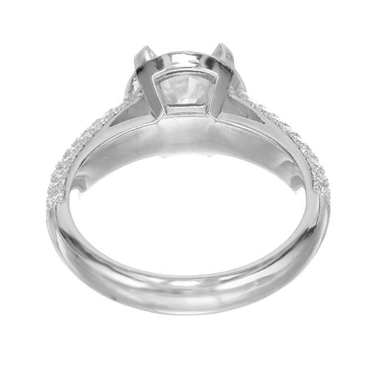 Peter Suchy GIA Certified 1.22 Carat Diamond Platinum Halo Engagement Ring – image 5