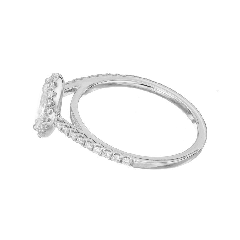 Sylvie EGL Certified .67 Carat Diamond Halo White Gold Engagement Ring – image 5