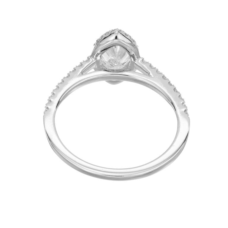 Sylvie EGL Certified .67 Carat Diamond Halo White Gold Engagement Ring – image 6