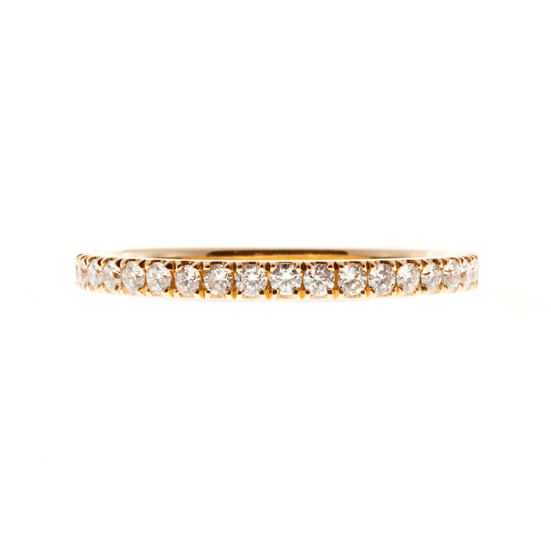 Wedding Band 18k Pink Gold Groove Set .53ct Diamond Ring – image 3