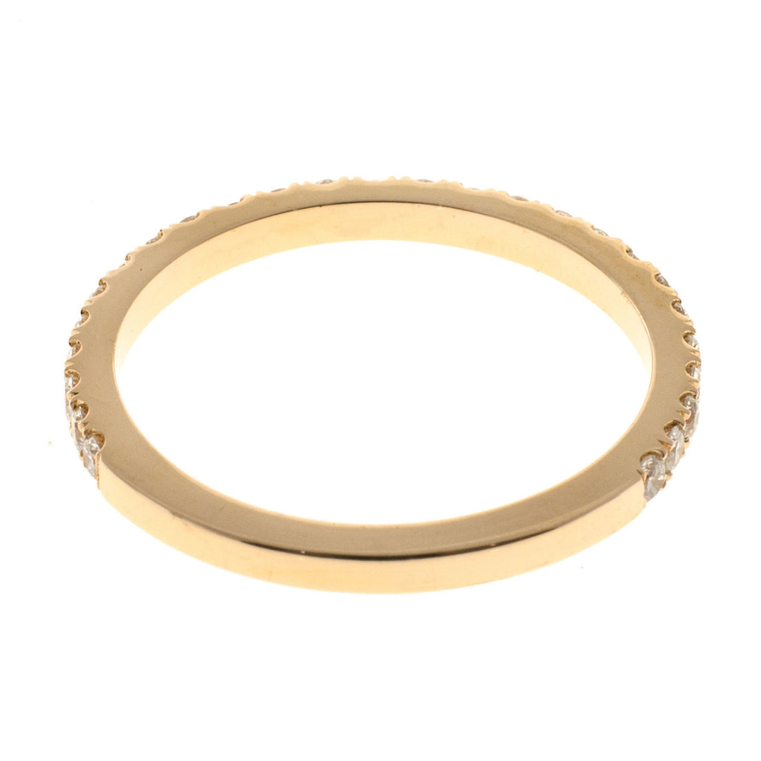 Wedding Band 18k Pink Gold Groove Set .52ct Diamond Ring – image 3