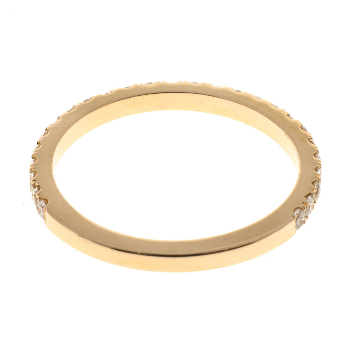 Wedding Band 18k Pink Gold Groove Set .52ct Diamond Ring – image 3