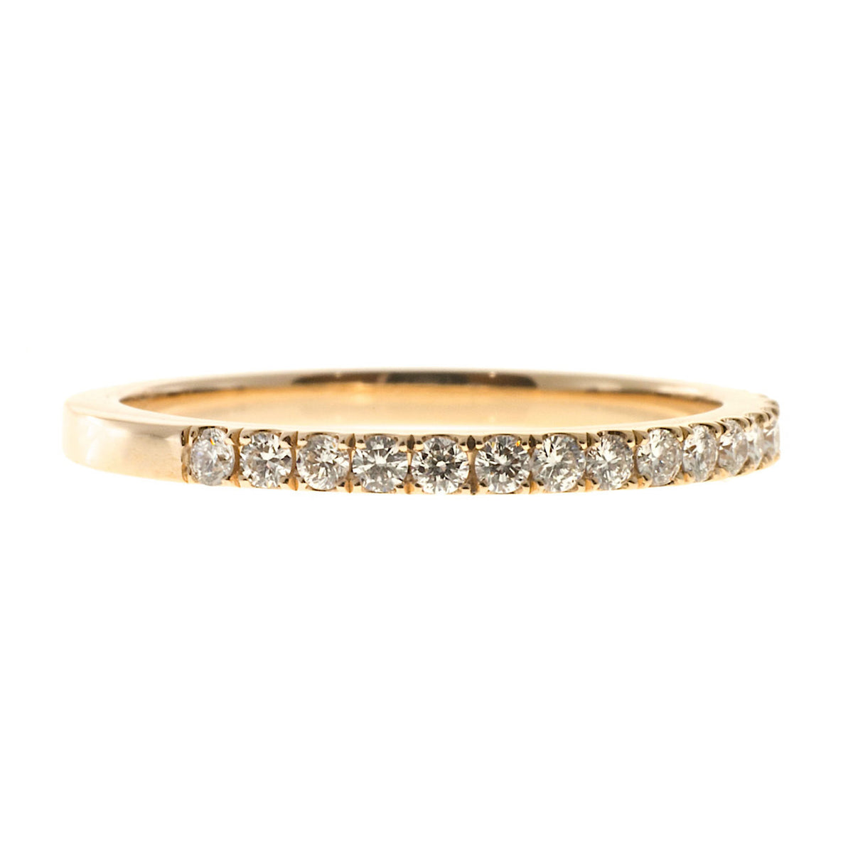 Wedding Band 18k Pink Gold Groove Set .52ct Diamond Ring – image 6