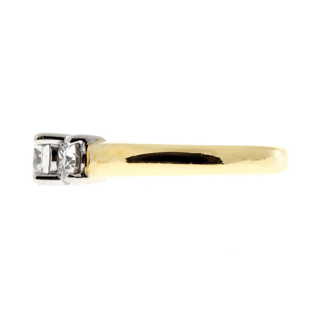 Three Stone Engagement Ring .62ct Center .90ct Sides 18k Gold – image 4