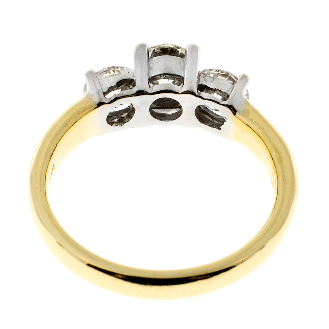 Three Stone Engagement Ring .62ct Center .90ct Sides 18k Gold – image 7