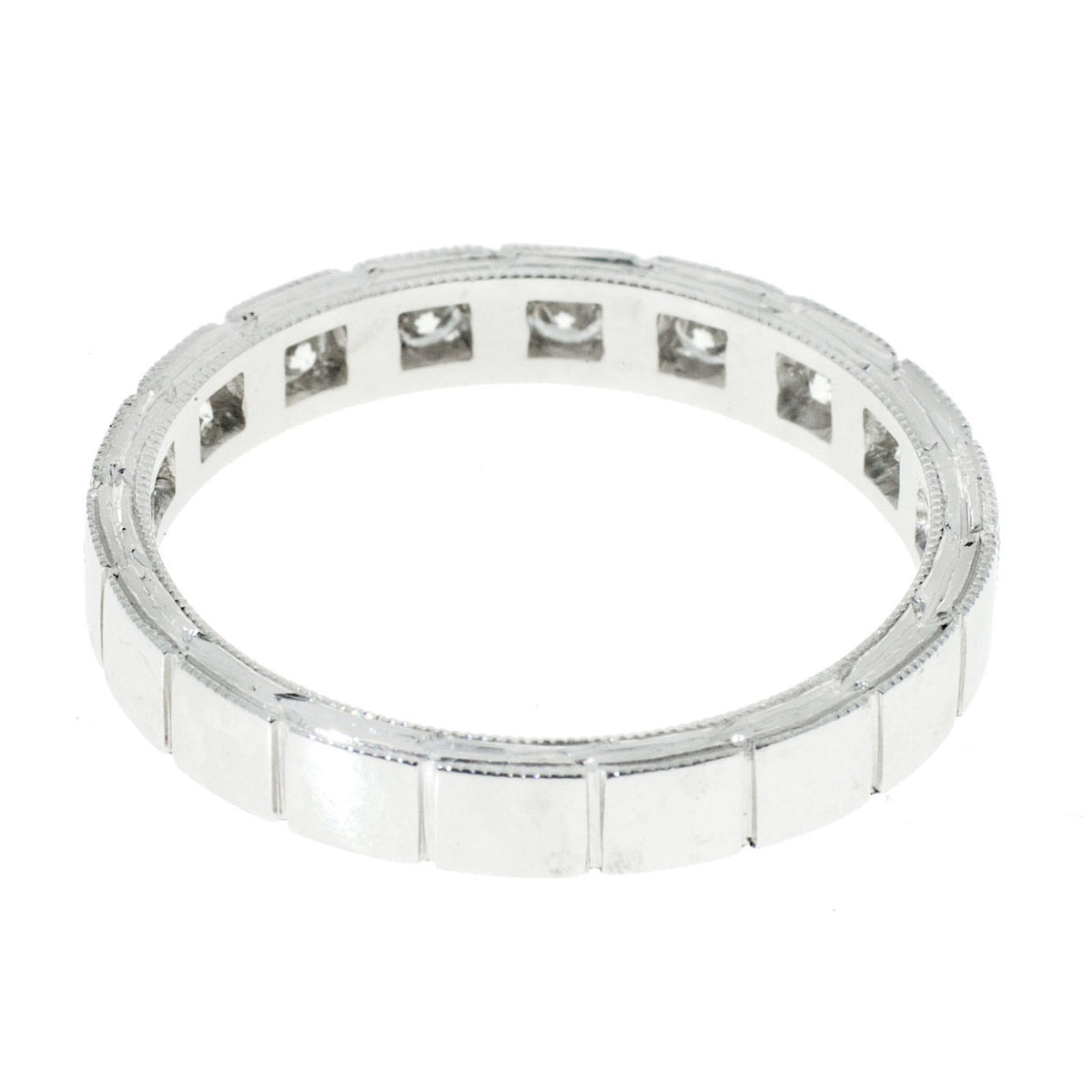 Wedding Band Art Deco Style .27ct Diamond Platinum Ring – image 6