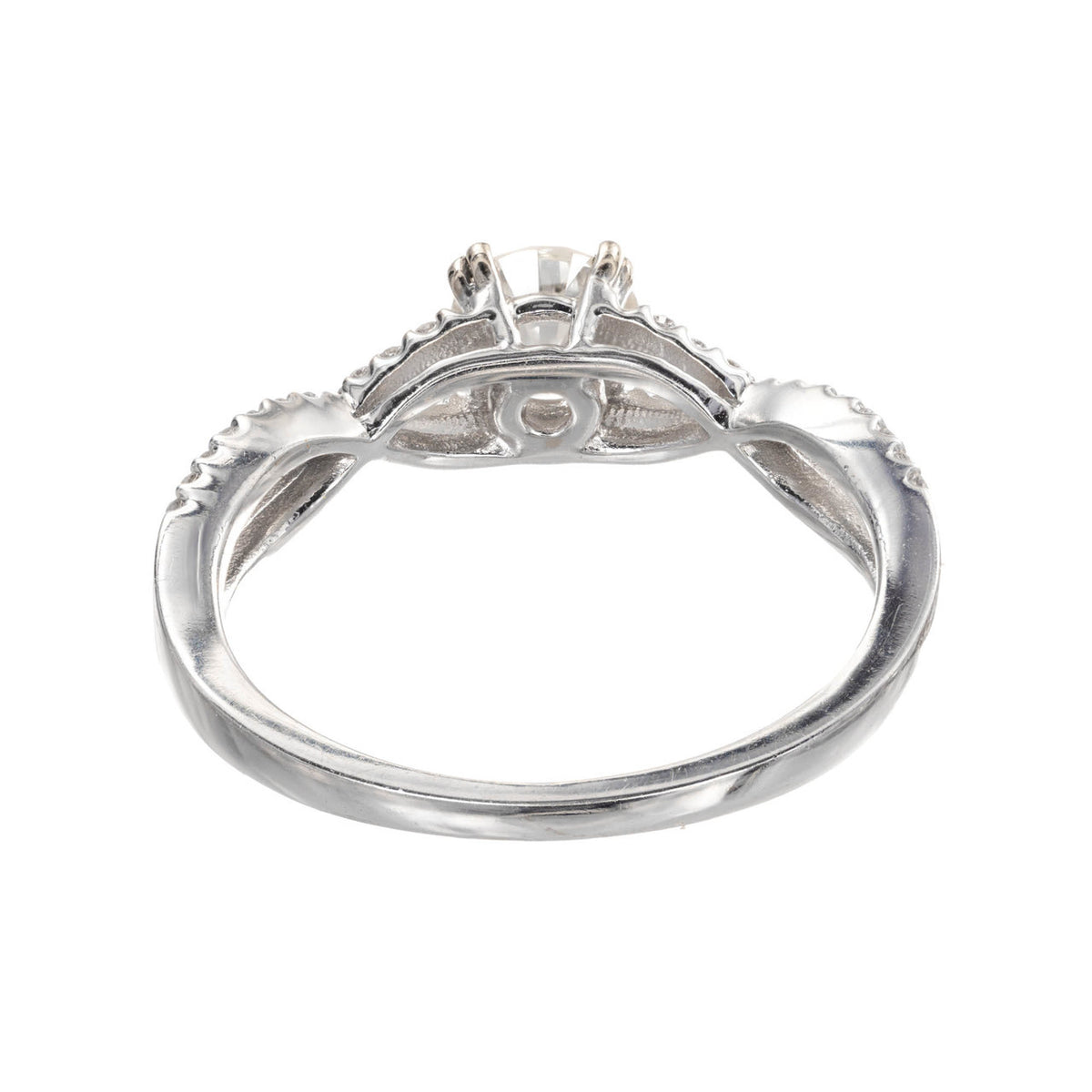 Engagement Ring .59ct Swirl Wrapped Infinity 14k White Gold Diamond Ring – image 6