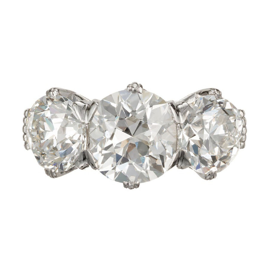 Marcus & Co. GIA 6.35 Carat Diamond Platinum Three-Stone Engagement Ring – image 2