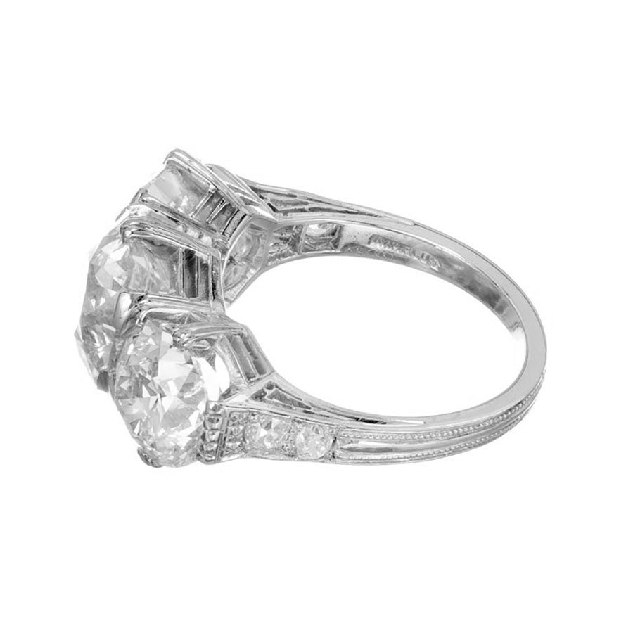 Marcus & Co. GIA 6.35 Carat Diamond Platinum Three-Stone Engagement Ring – image 8