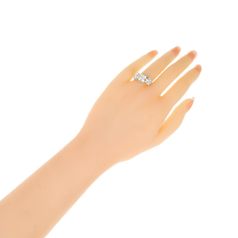 Marcus & Co. GIA 6.35 Carat Diamond Platinum Three-Stone Engagement Ring – image 7