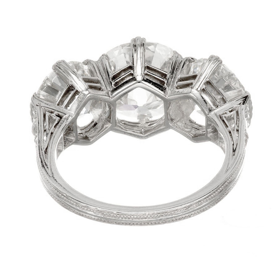 Marcus & Co. GIA 6.35 Carat Diamond Platinum Three-Stone Engagement Ring – image 10