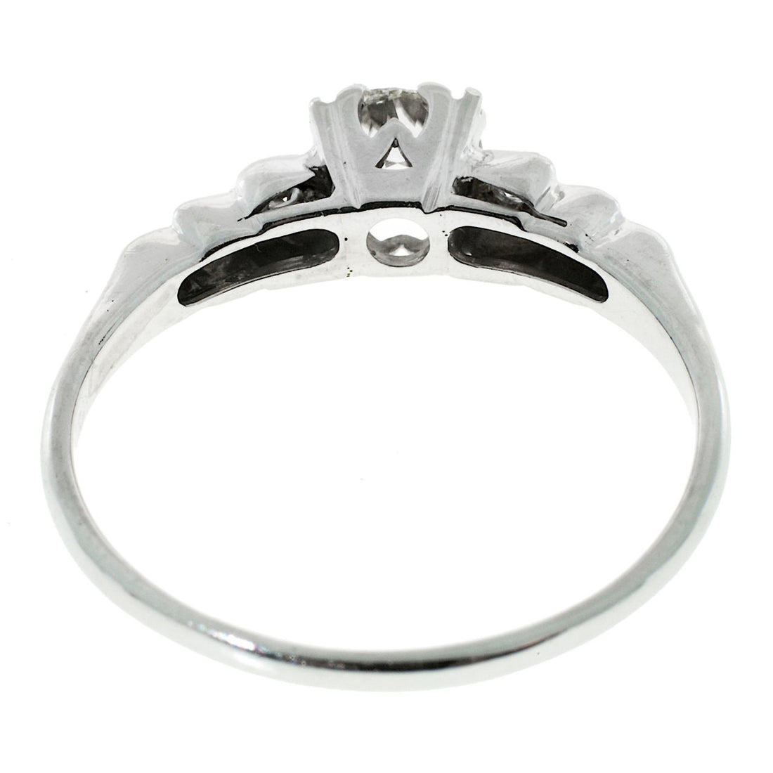 Art Deco Engagement Ring .50ct 1940 14k White Gold Ideal Old European Cut – image 6