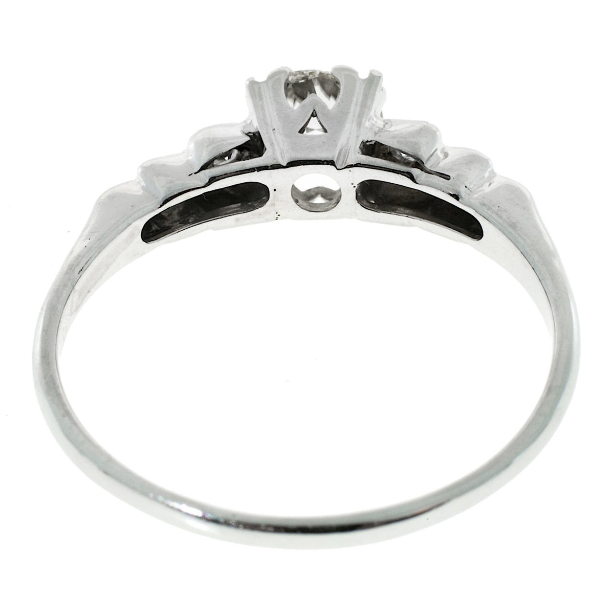 Art Deco Engagement Ring .50ct 1940 14k White Gold Ideal Old European Cut – image 6