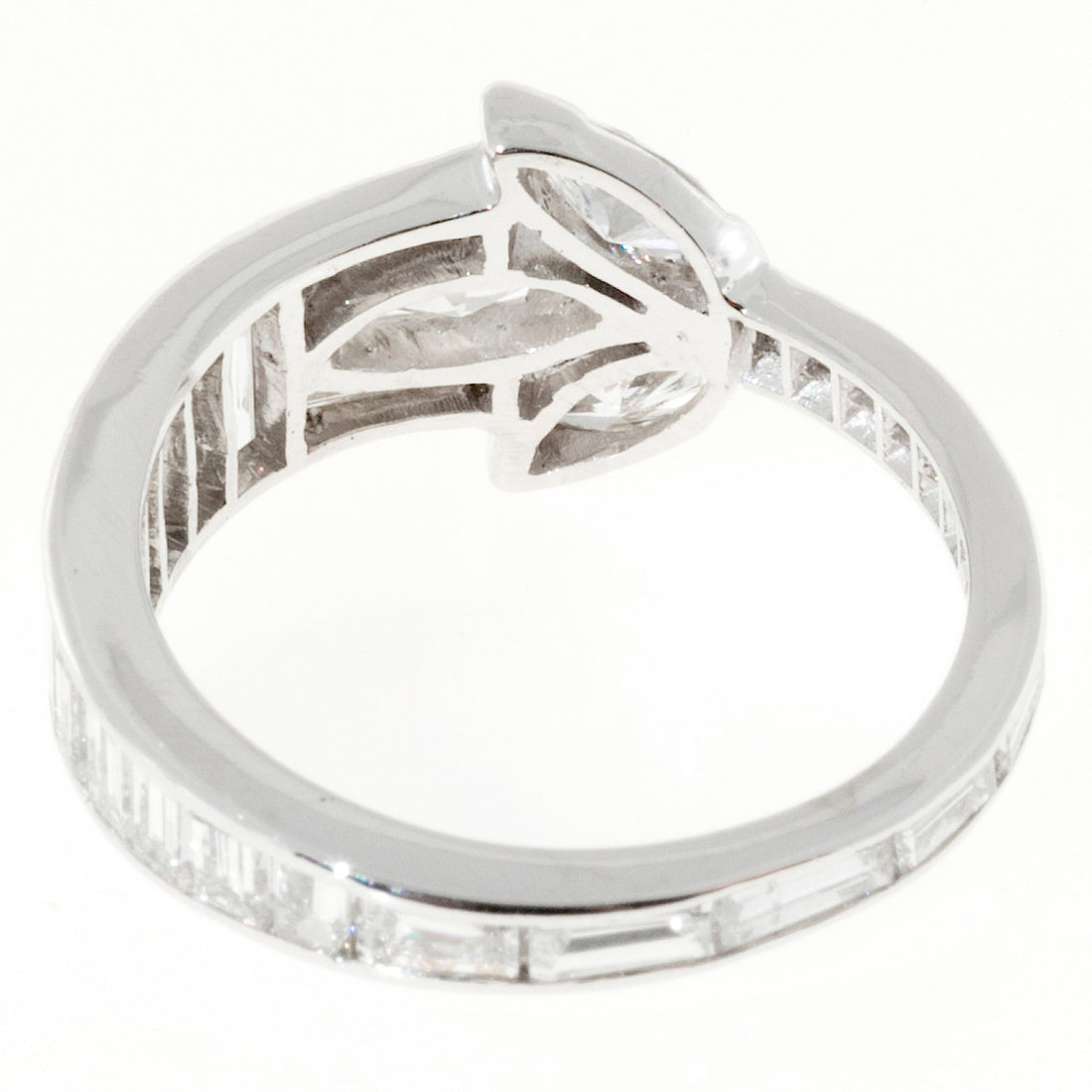 1.35 Carat Marquise Baguette Diamond Platinum Ring – image 6