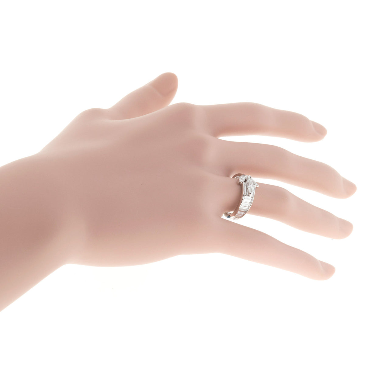 1.35 Carat Marquise Baguette Diamond Platinum Ring – image 4