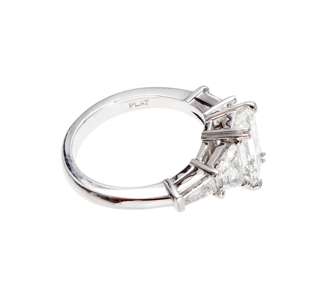 Art Deco 1.78 Carat Diamond Platinum Engagement Ring – image 9