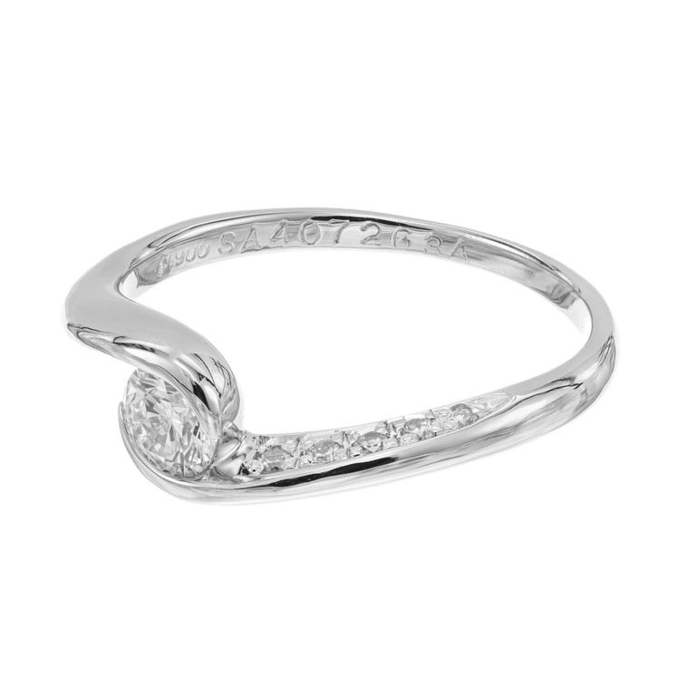 .30 Carat Diamond Swirl Platinum Engagement Ring – image 7