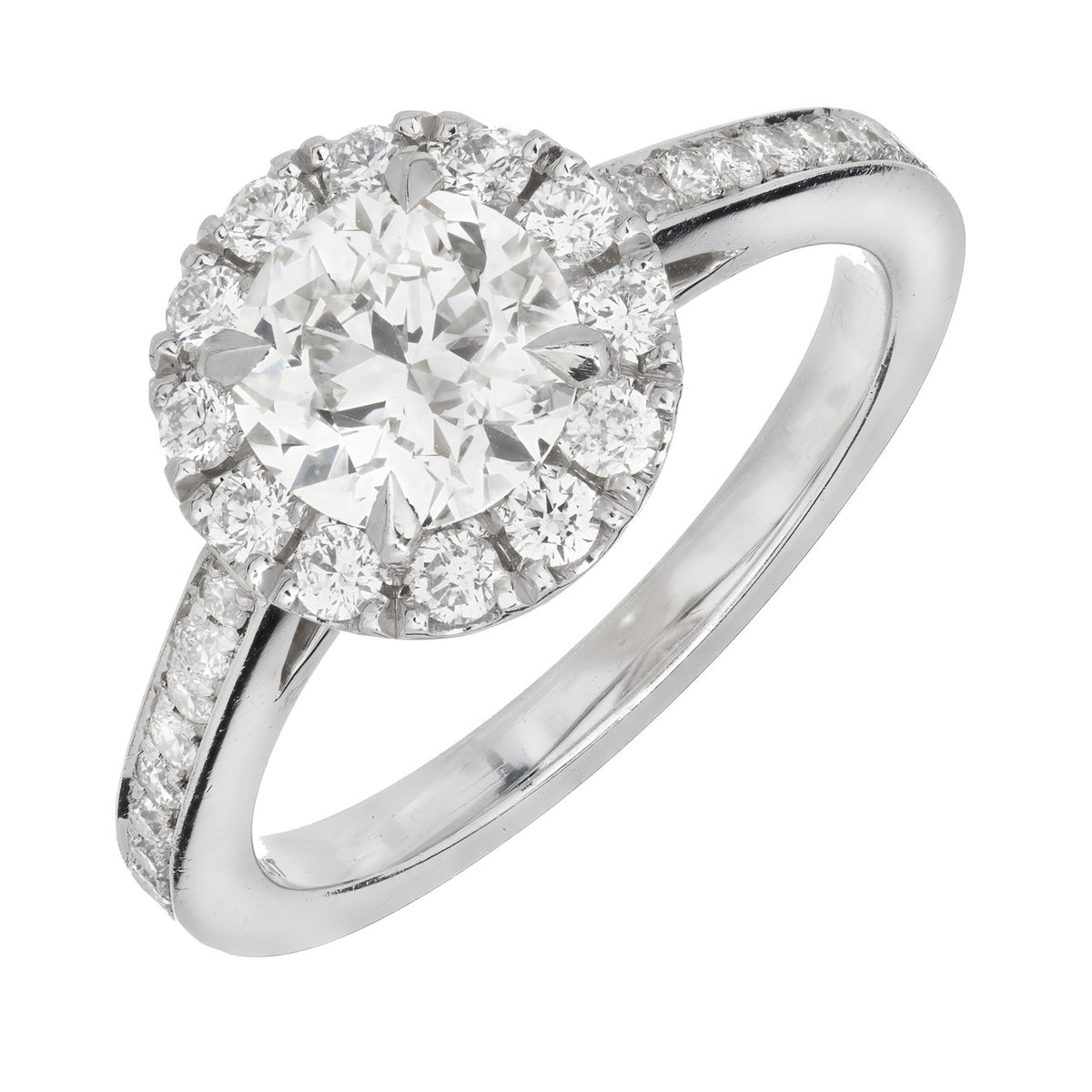 Peter Suchy 1.24 Carat Diamond Platinum Halo Engagement Ring