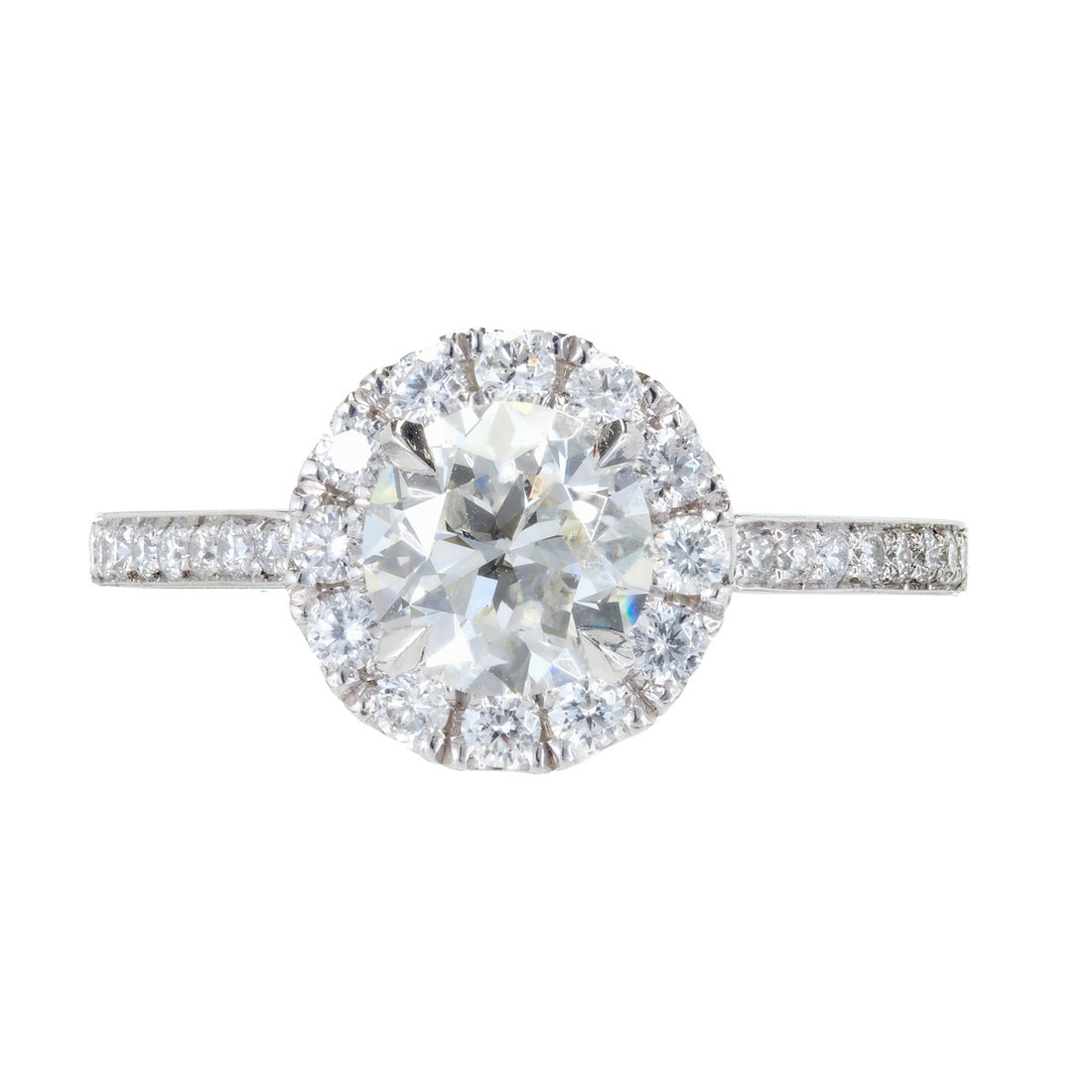 Peter Suchy 1.24 Carat Diamond Platinum Halo Engagement Ring – image 2
