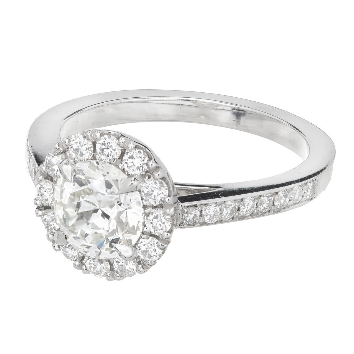 Peter Suchy 1.24 Carat Diamond Platinum Halo Engagement Ring – image 3