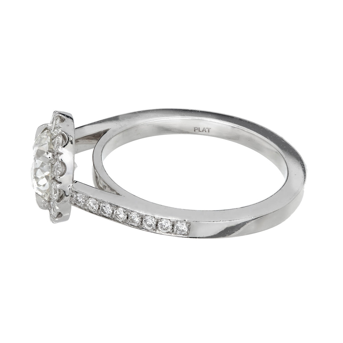 Peter Suchy 1.24 Carat Diamond Platinum Halo Engagement Ring – image 4