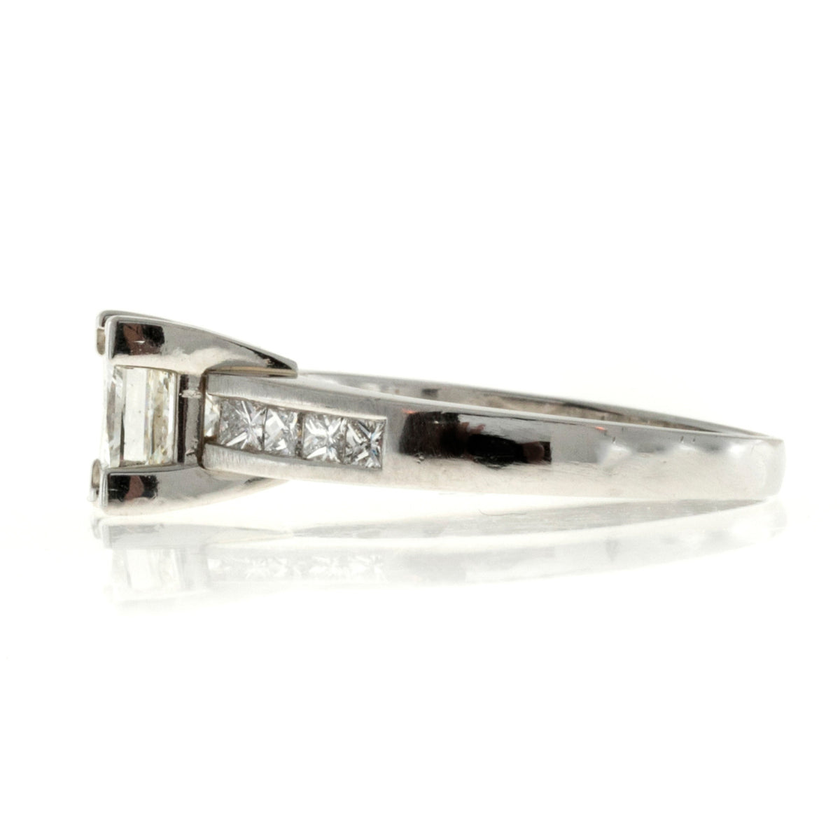 1.02ct Princess Cut Platinum Certified Engagement Ring Channel Set Sides – image 2